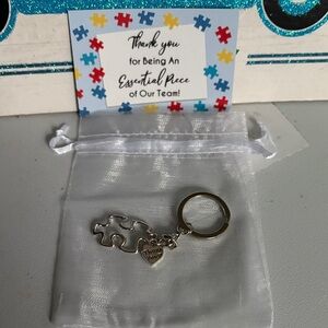 Autism Silver Puzzle Piece Keychain